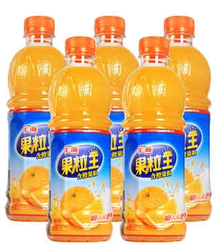 过期白菜价:汇源果粒王 橙汁饮料 含橙果粒 500mlx5瓶 1元