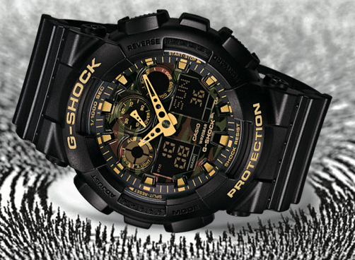 casio卡西欧ga100cf1a9丛林迷彩户外运动男表